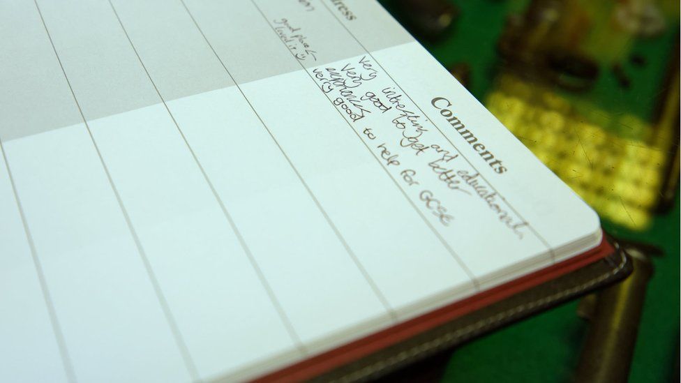 extract from the visitor book