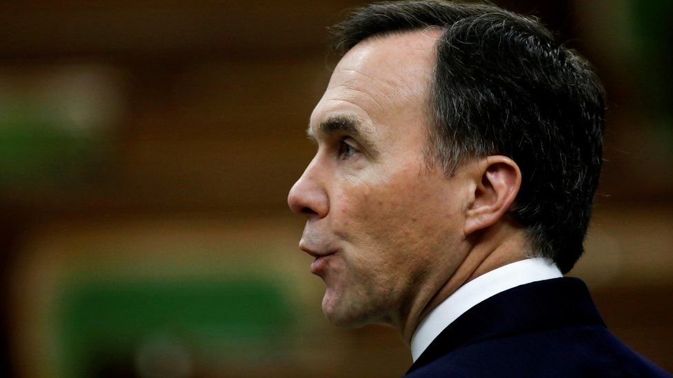 Canada's Finance Minister Bill Morneau speaks in the House of Commons on April 11, 2020