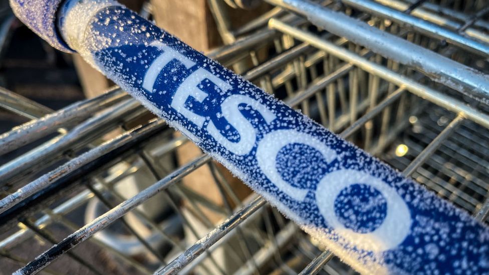 Frozen Tesco trolley