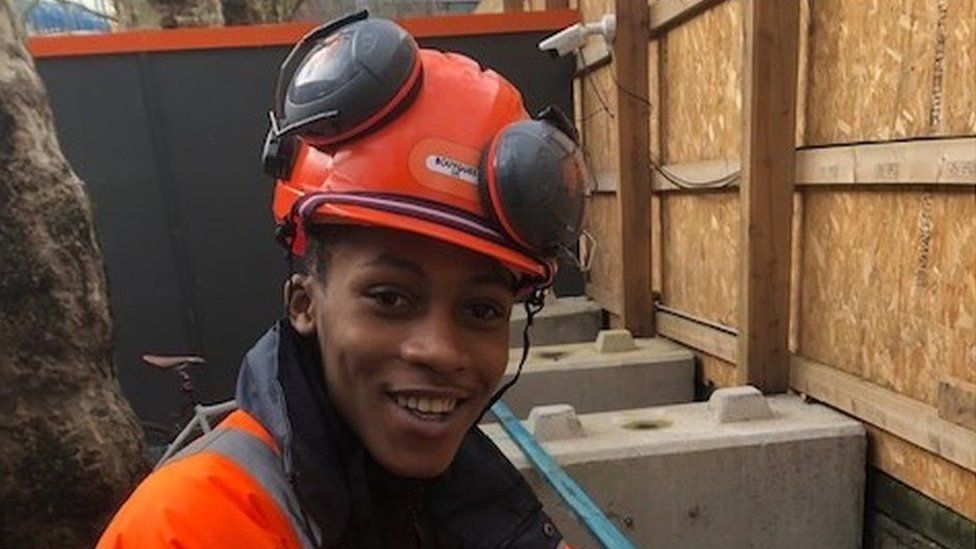 Sean, 19 working at Bougyues Construction in Bristol (this is a current photo - he is working there now)