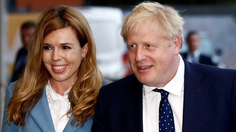 Carrie Symonds and Boris Johnson in 2019