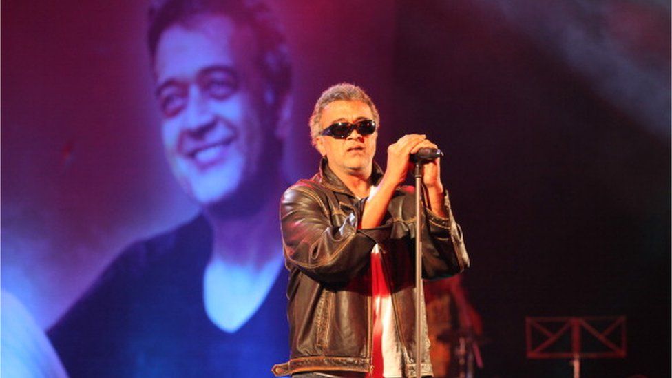 Indian Pop Singer Lucky Ali performing at the Huda Grounds during the Carnival of Music on March 17, 2012 in Gurgaon,