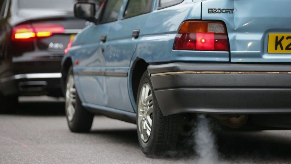 Fumes from car exhaust