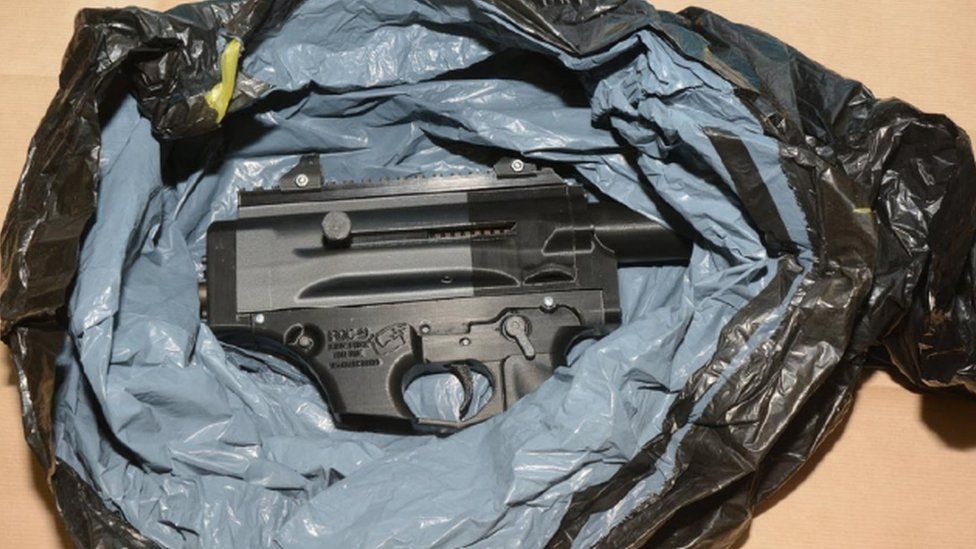 3D printed gun in bag