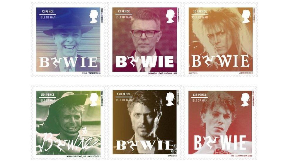 A selection of David Bowie stamps