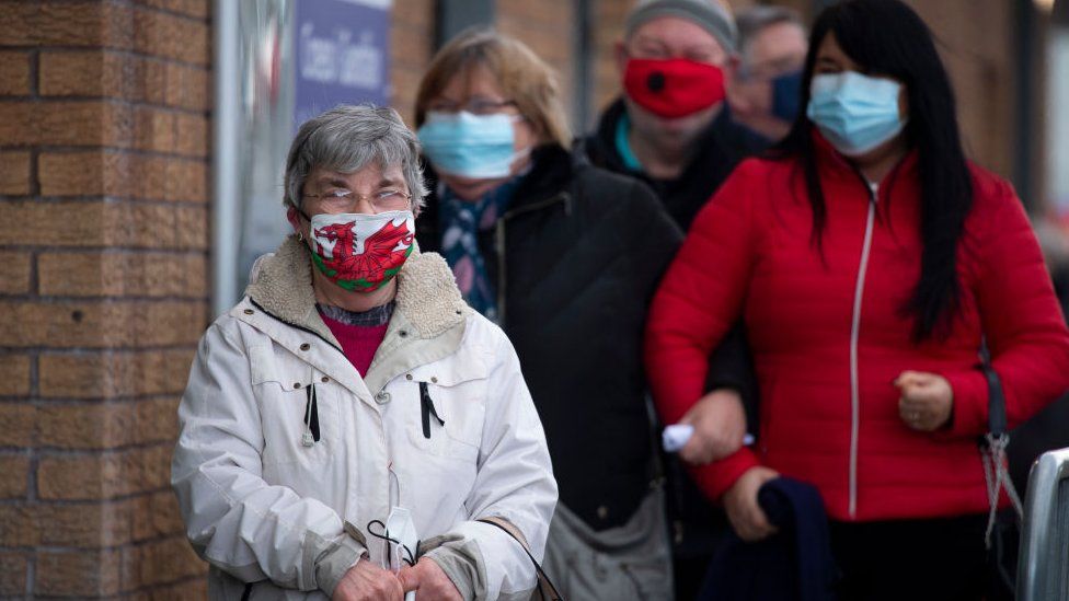 People wearing masks