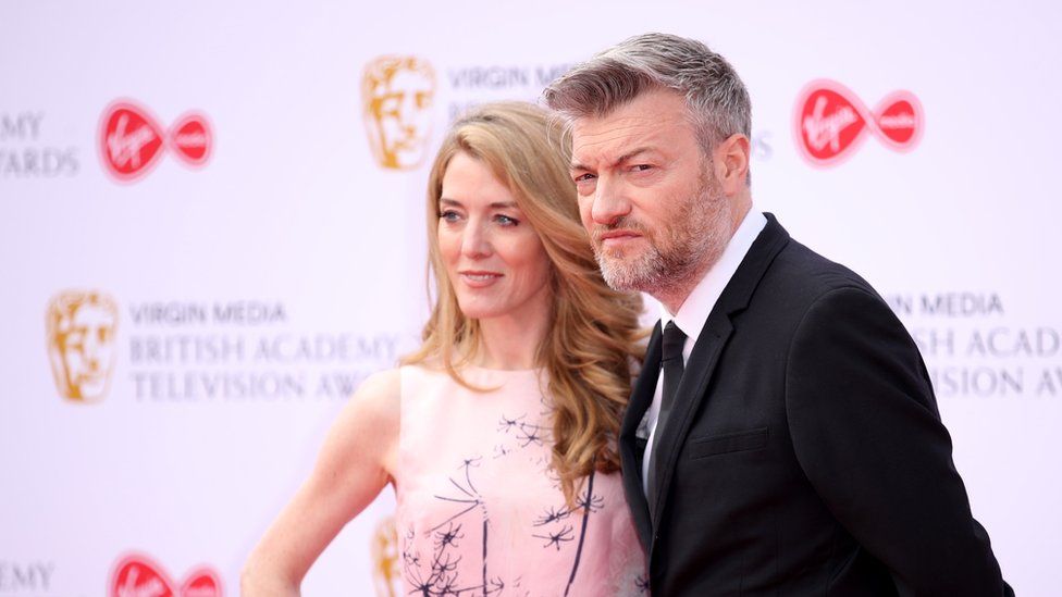 Charlie Brooker (right) and his Black Mirror co-writer Annabel Jones. Photo: 12 May 2019