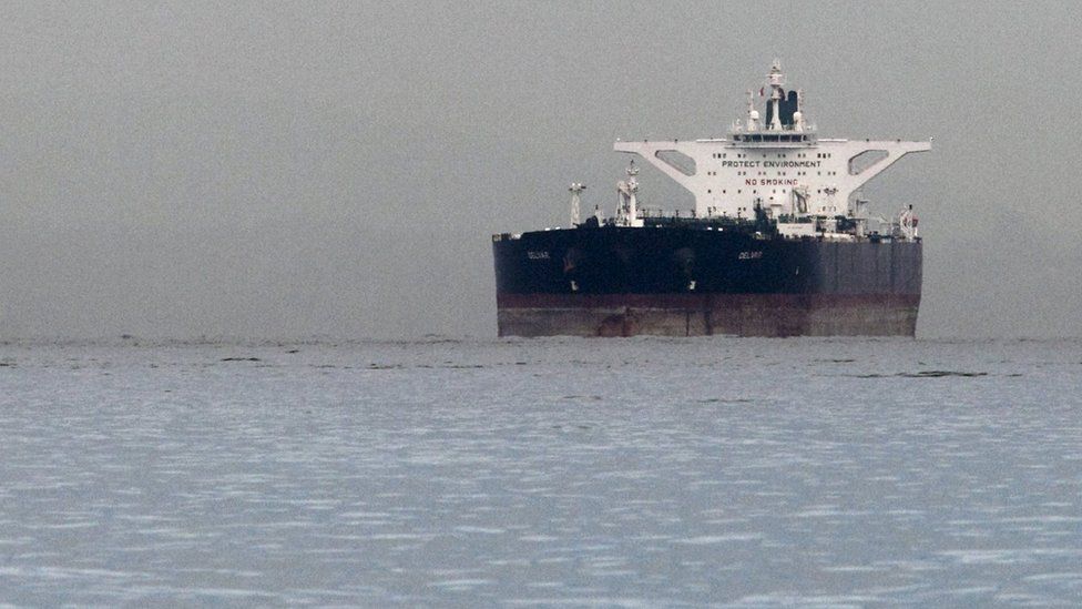 The Iranian super-tanker Delvar off Singapore, 1 March 2012