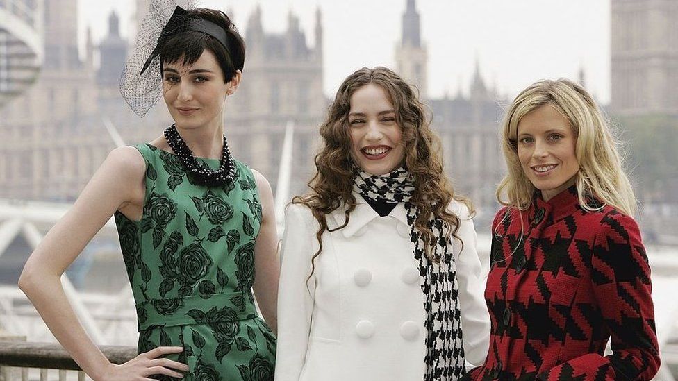 (L-R) Erin O'Connor, Elizabeth Jagger and Laura Bailey pose for a photograph as they launch a new campaign for Marks and Spencer on September 12, 2006