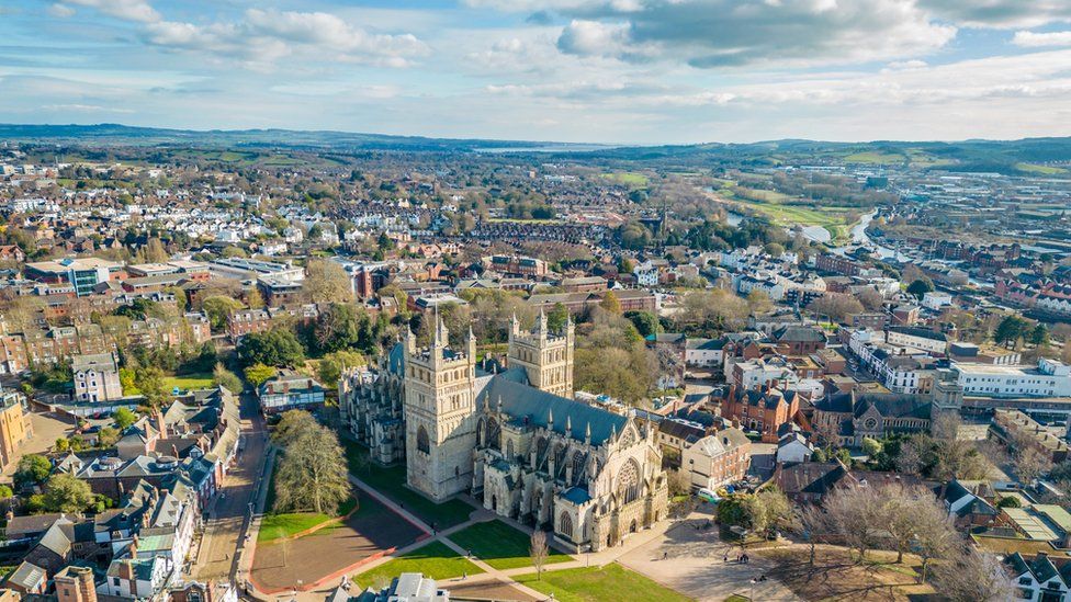 Aerial view of Exeter