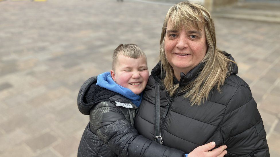 Joanne Robinson and her son Flyn