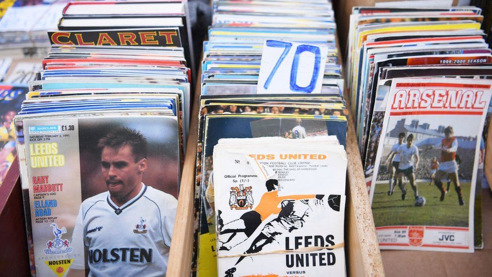 Old football programmes for sale
