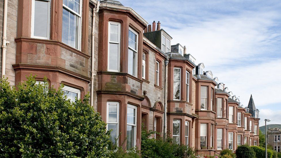 Row of homes in Morningside in Edinburgh