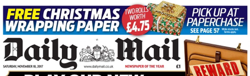 Paperchase giveaway in the Daily Mail