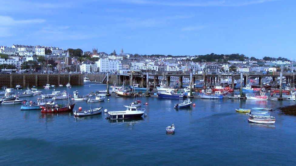 Guernsey harbour fishing boats