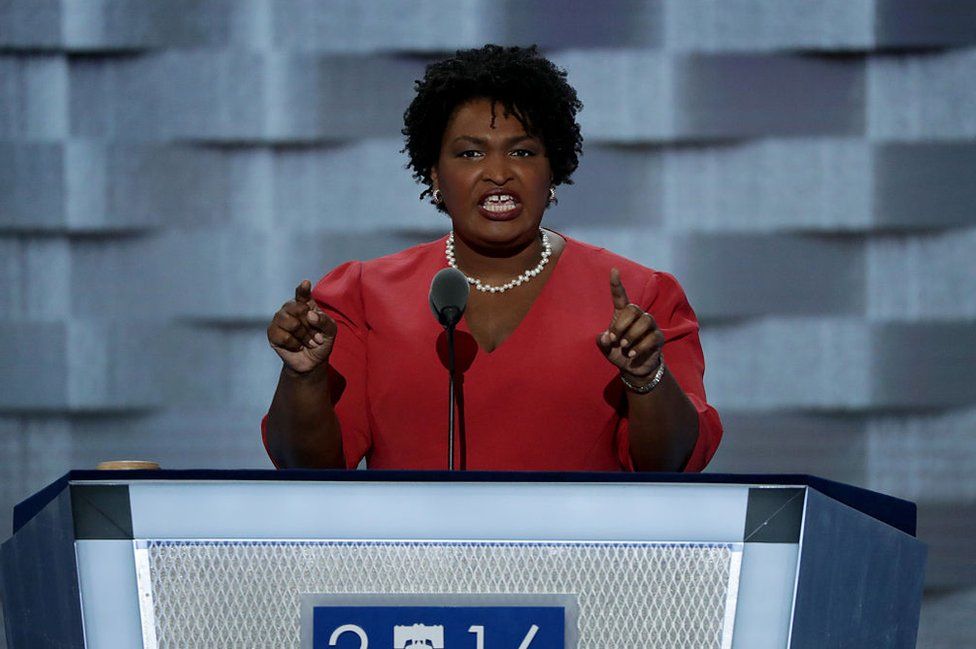 Ms Abrams spoke at the 2016 Democratic convention