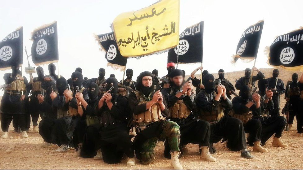 Islamic State fighters (undated image)