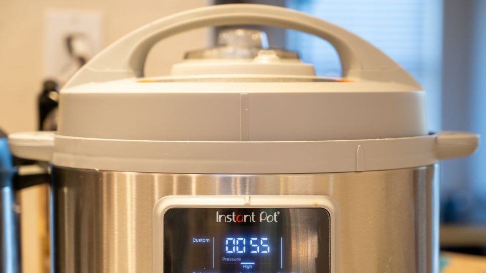 Close up of Instant Pot multicooker.