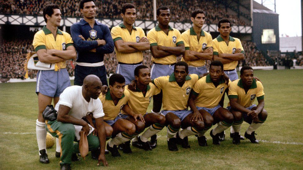 The Brazil 1966 World Cup team who played against Portugal at Goodison Park