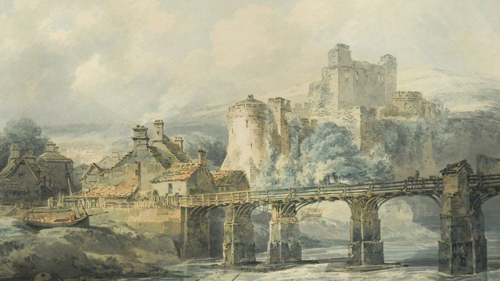 Undated handout photo issued by Cheffins auctioneers of a JMW Turner painting of Chepstow Castle overlooking the River Wye