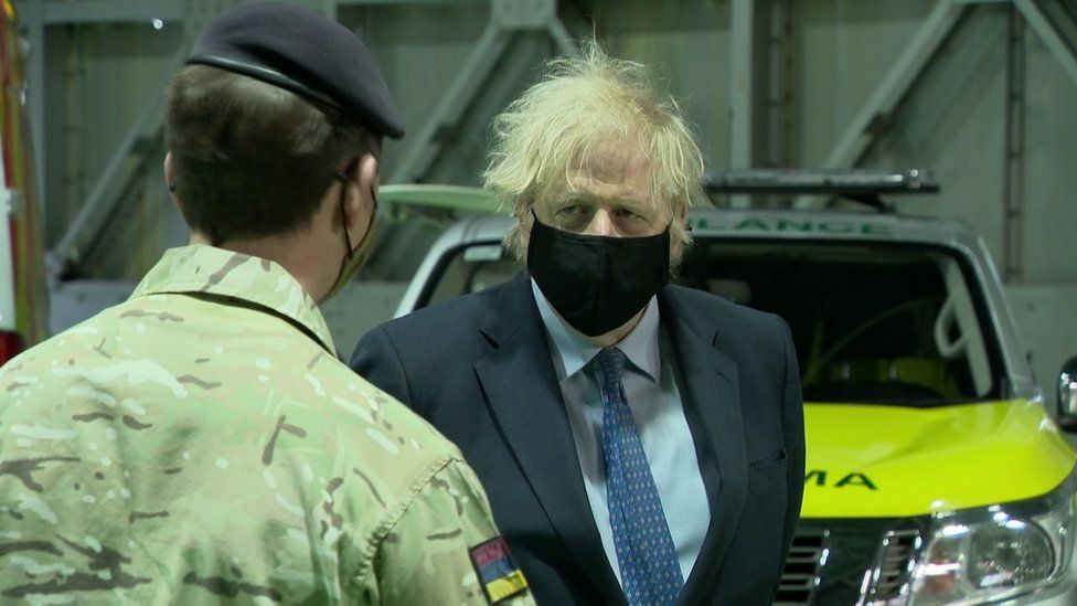 Boris Johnson meeting the Army