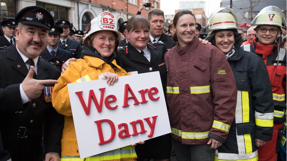 Dany Cotton and firefighters