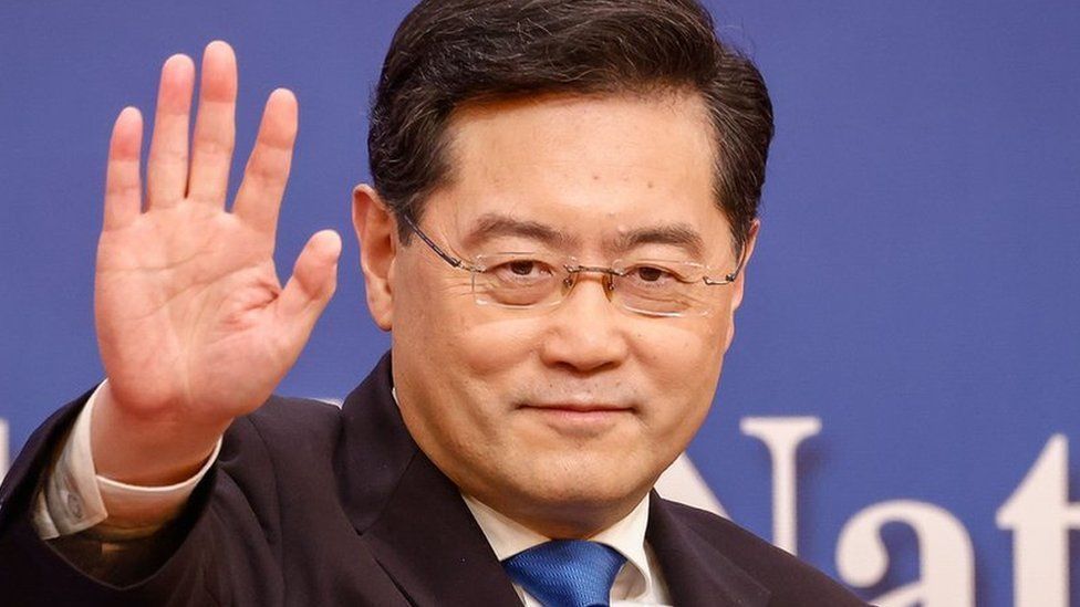 Chinese Foreign Minister Qin Gang gestures after a press conference in Beijing, China, 07 March 2023.