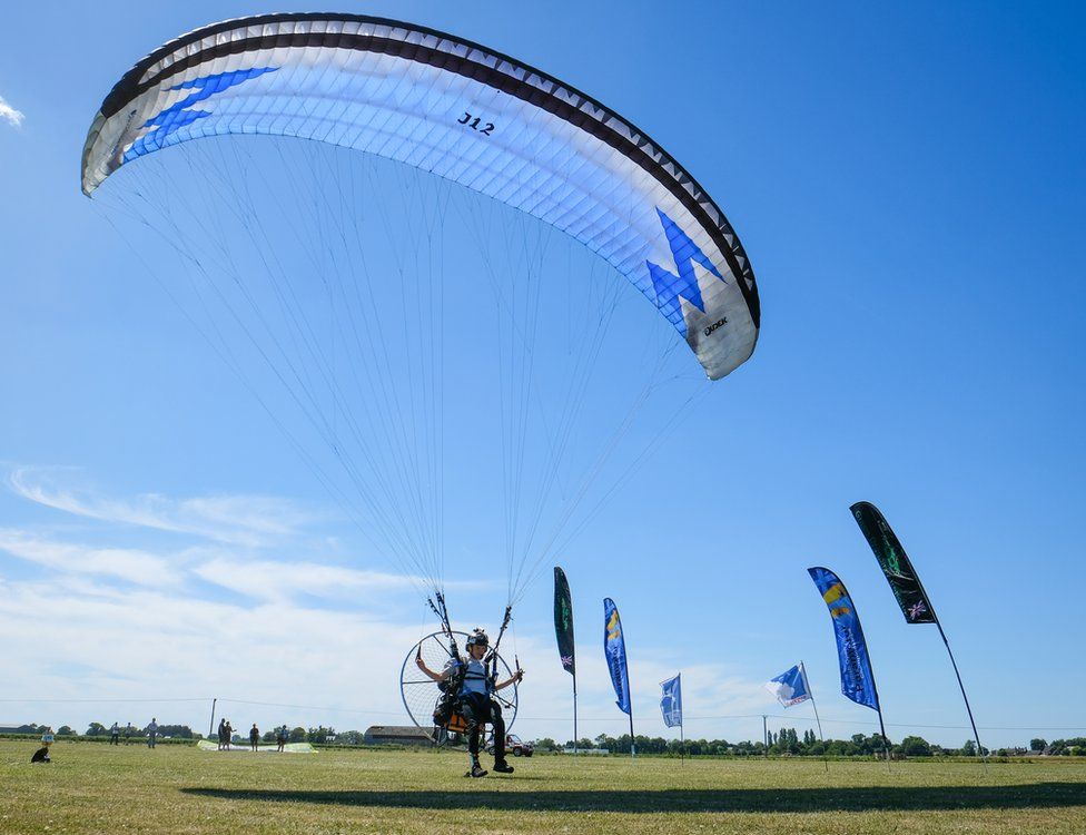 Daniel Jones with his paramotor