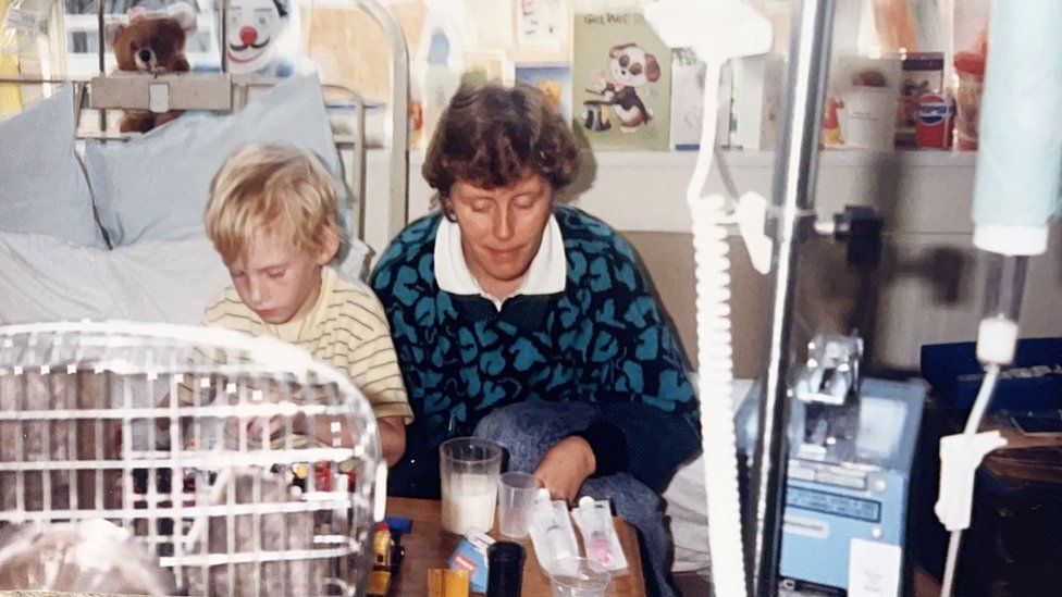 Colin and his mum in hospital