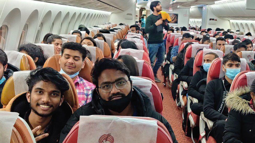 Polla Vishnu Vardhan Rao on a flight back to Ukraine