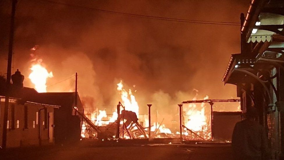 Nottingham Cattle Market fire off Meadow Lane, Nottingham
