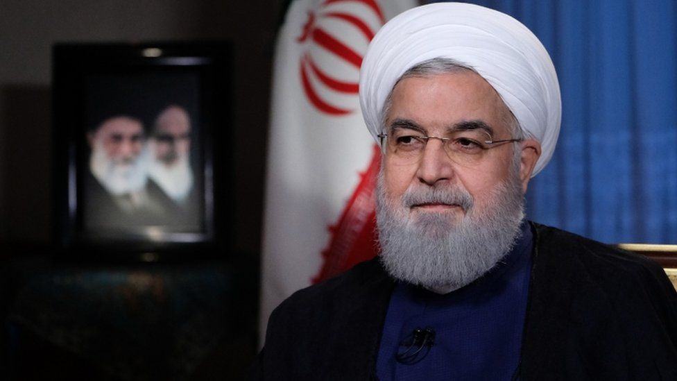 Mr Rouhani sits for a television interview in Iran