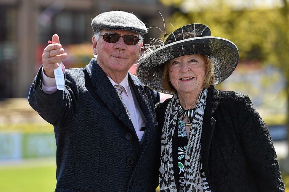 Gay Byrne and his wife Kathleen Watkins in 2015