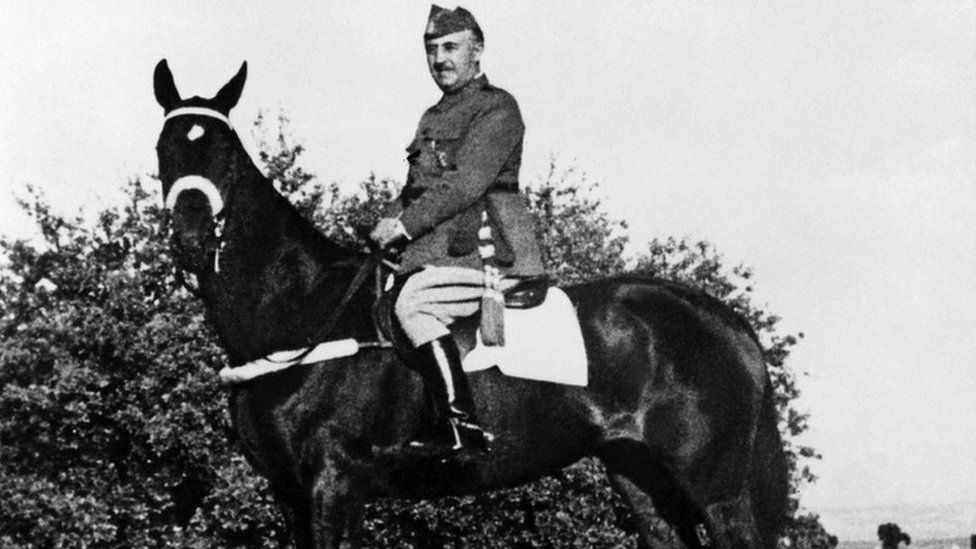 General Francisco Franco on a horse