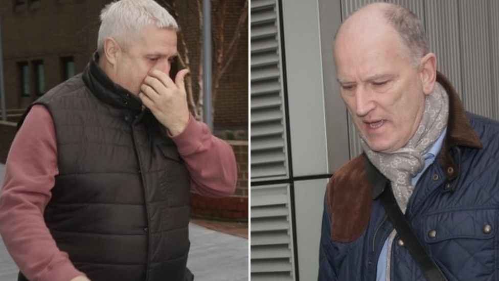 Paul Sugrue (left) and Mark Aizlewood arriving at court