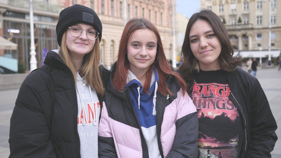 Vina (left) with friends Monika and Tonka