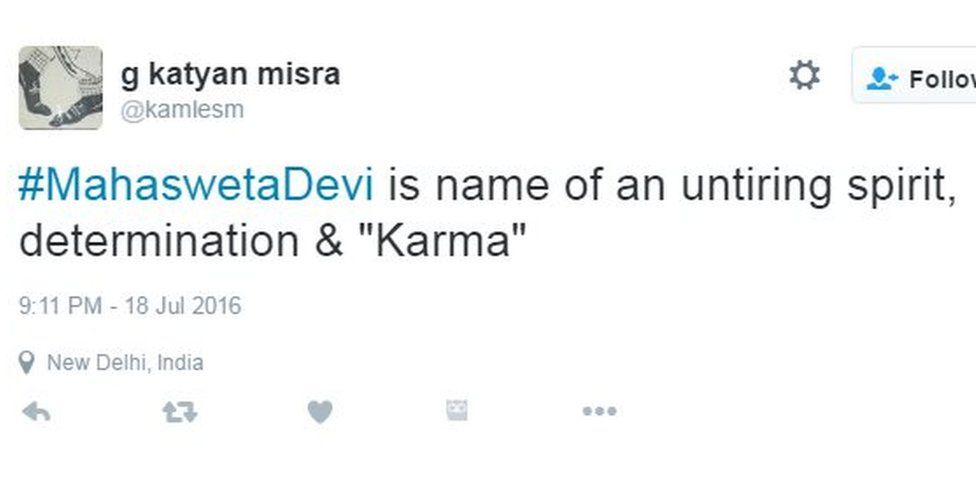 #MahaswetaDevi is name of an untiring spirit, determination & "Karma"