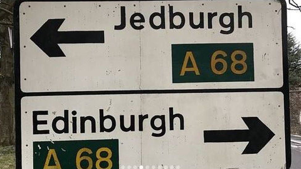 Clean Jedburgh and Edinburgh sign