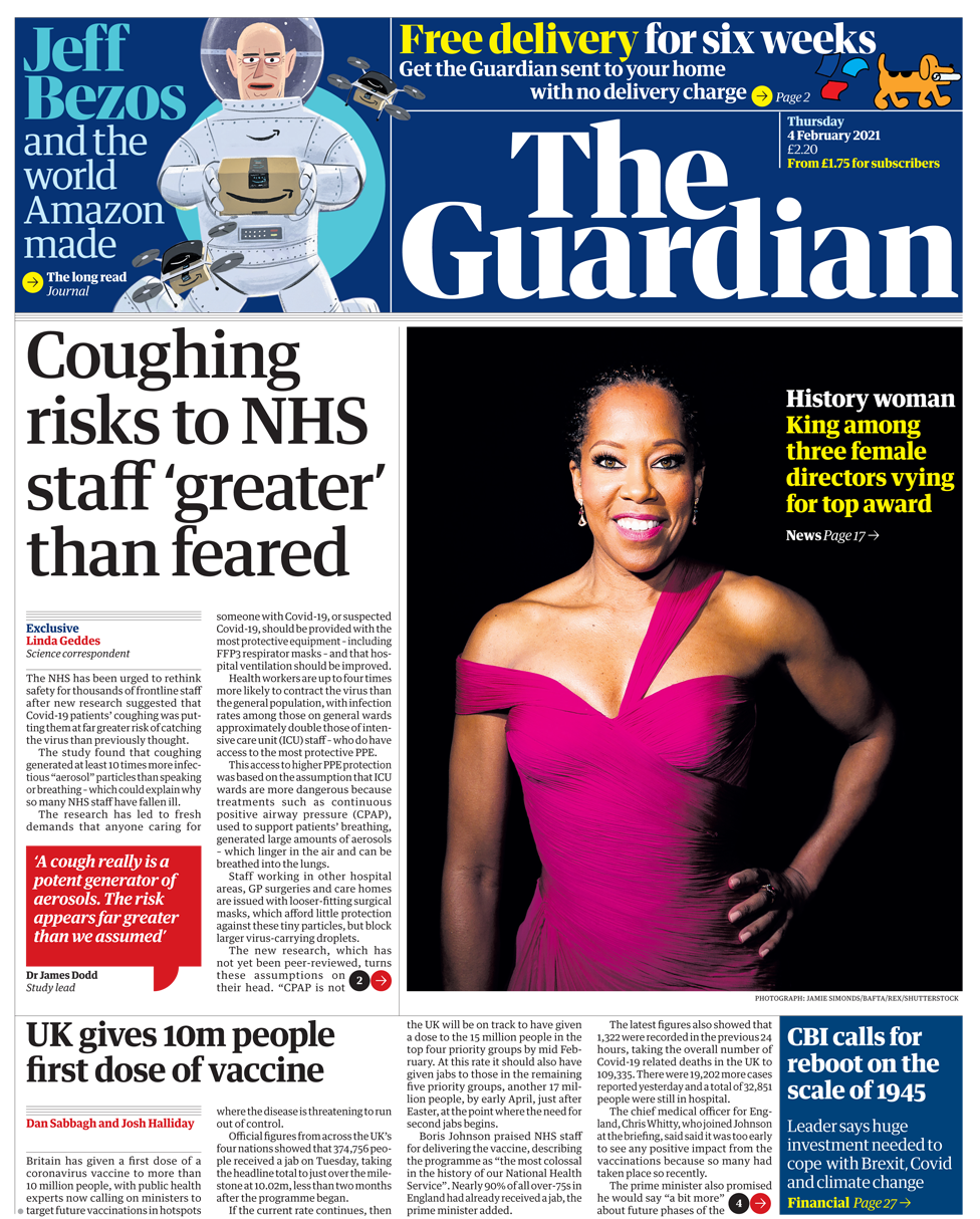 The Guardian front page