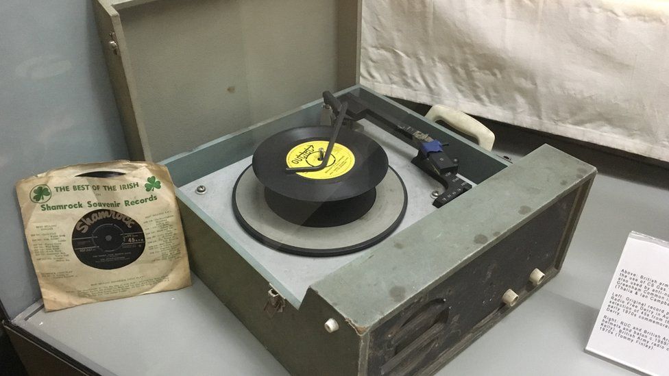 Gramophone and records from Radio Free Derry