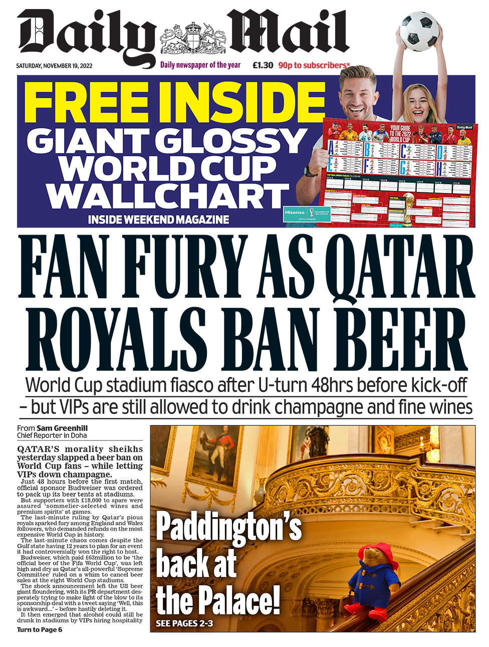 The Daily Mail front page