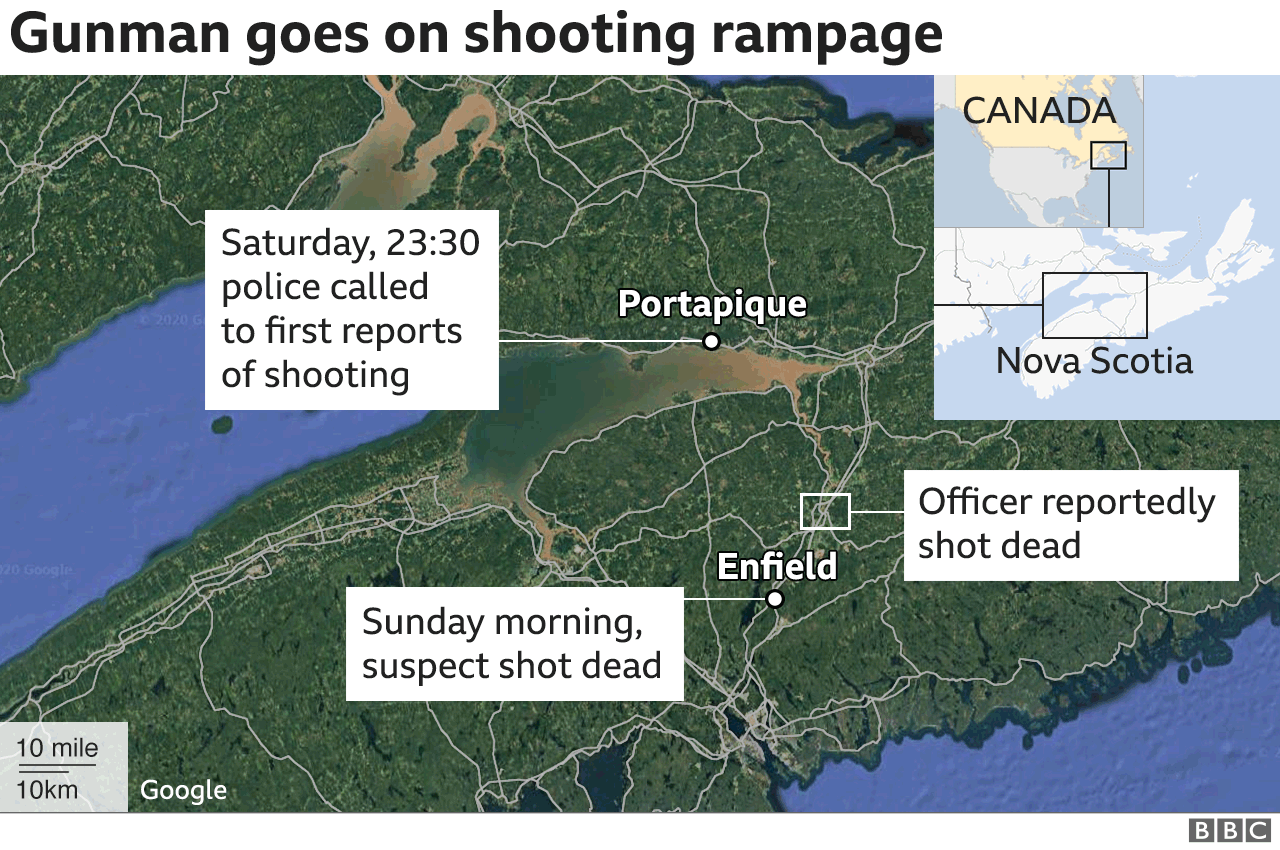 Canada Shooting Gunman Kills At Least 18 In Nova Scotia Bbc News