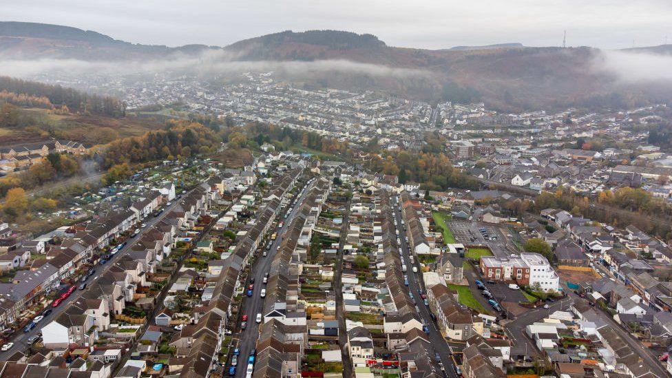 An aerial view of Tonypandy