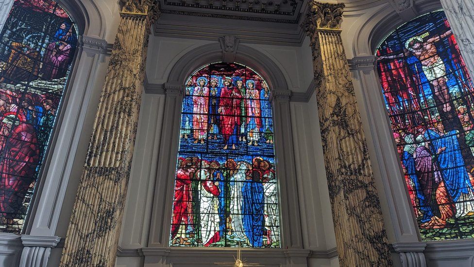 The windows at Birmingham Cathedral