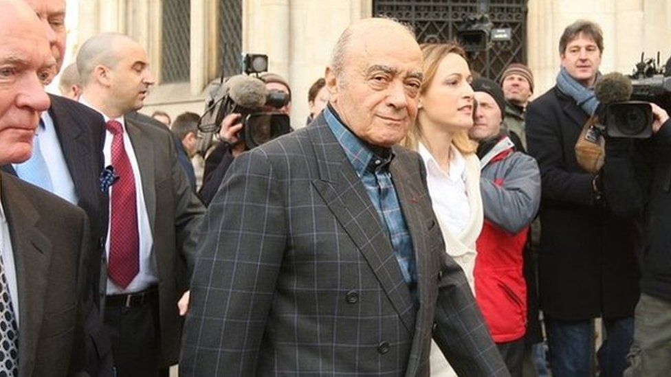 Mohamed al Fayed arrives to give evidence inquest into the death of Princess Diana