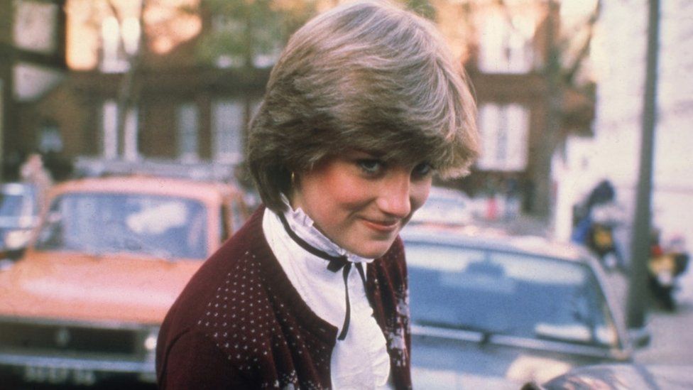 Lady Diana Spencer outside her flat in Earl's Court