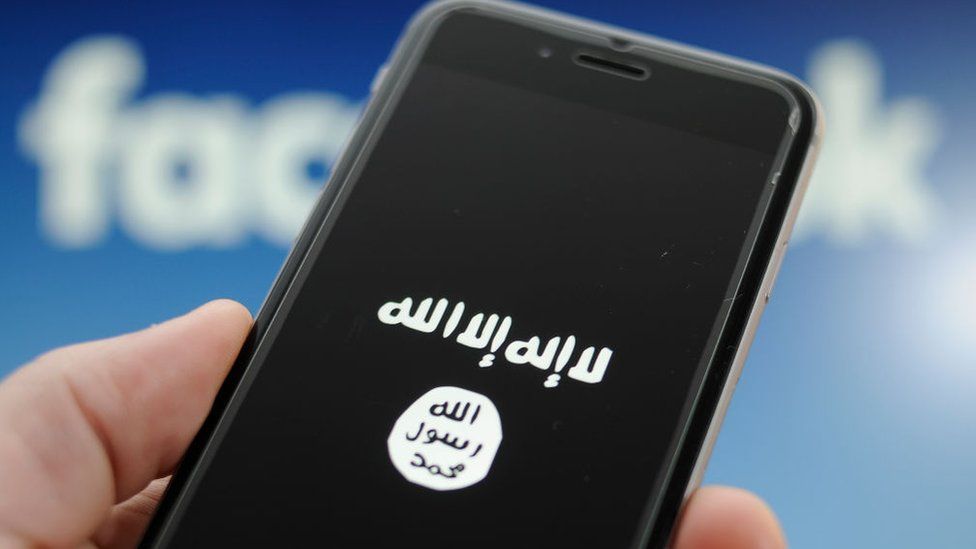 ISIS logo on a phone