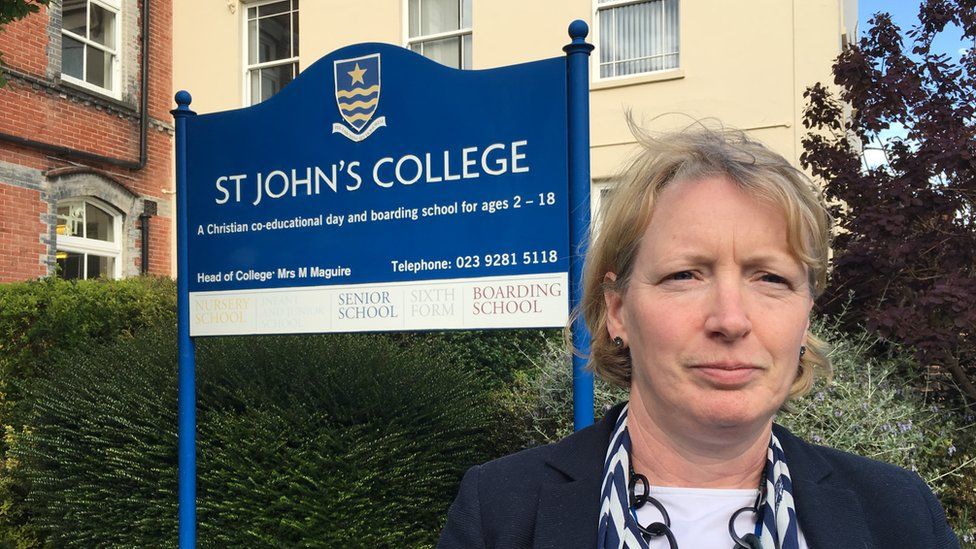 Mary Maguire, Head of St John's College, Southsea.