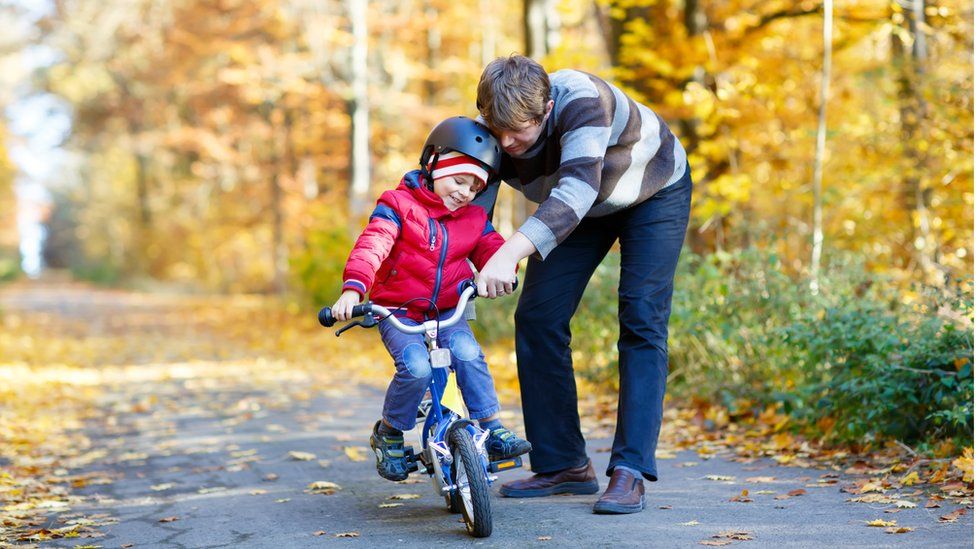 Kid on bike