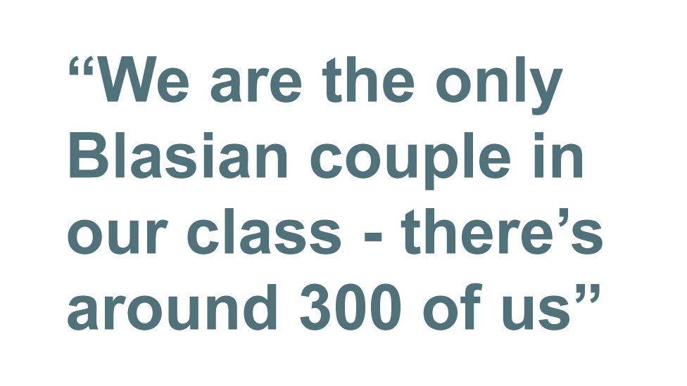 Quotebox: We are the only Blasian couple in our class - there's around 300 of us